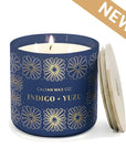 Indigo + Yuzu - 3 Wick Clear Glass Tumbler Soy Candle