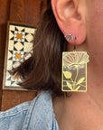 Calendula // stained glass resin earrings