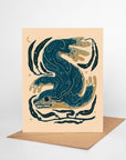 Seal & Kelp– Blank Greeting Card Nature Illustration