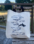Illustrated Whale Tote Bag