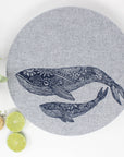 Bowl cover/ Set of 2 XL 12.5" , Lg 10" / Whale and stripe