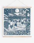 Prints by the Bay - Into the Waves linoprint