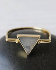 Brass Ring with Triangle Moonstone