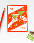 To You Martini Cheers Celebration Card