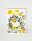 Dandelion Baby & Gnome Letterpress Greeting Card by Phoebe Wahl