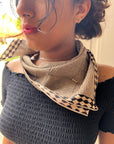 Bandana - Inky Doodles in Black & Chai