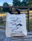 Illustrated Whale Tote Bag