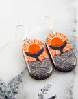 Retro Whale Tail Oblong Earrings