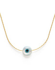 Mother of Pearl Evil Eye Necklace