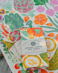 Organic Cotton Tea Towel - Veggie Garden