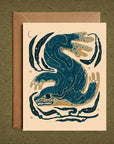 Seal & Kelp– Blank Greeting Card Nature Illustration