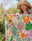 Organic Cotton Tea Towel - Veggie Garden