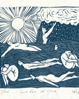 Come Rain or Shine card, swim, swim friends, cold water, Sean’s