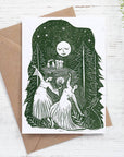 The Darkest Night card, winter, solstice, christmas, forest
