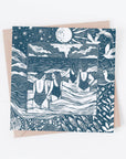 Into the Waves Card, swimming, seaside, friends, ocean, blue