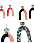 Enamel Arc Statement Earrings