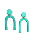 Aqua Enamel Curve Earrings