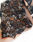 100% Silk Bandana Scarf -Midnight Garden Floral Western Wear