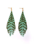 Beaded Handwoven Vine Fringe Earrings (Pink/Mustard)