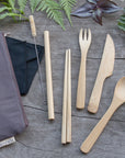 Travel bamboo utensils