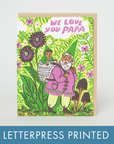 Love You Papa Gnome Letterpress Greeting Card by Phoebe Wahl