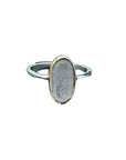 Sterling Silver Ring with Brass Accent