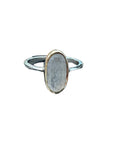 Sterling Silver Ring with Brass Accent