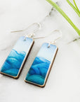 Ocean Wave Tapered Rectangle Earrings