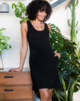 RILEY RACERBACK TWO POCKET BAMBOO SHIFT DRESS
