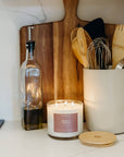 Rose + Peony - 3 Wick Clear Glass Tumbler Soy Candle
