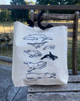 Illustrated Whale Tote Bag