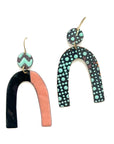 Enamel Arc Statement Earrings