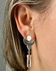 Crescent Design Ear Jacket with Natural Crystal