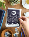 Comes In Waves Sympathy Card - Navy