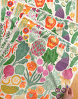 Organic Cotton Tea Towel - Veggie Garden