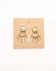 Brass Moonstone Eye Design Studs