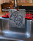 Screen Printed Gray Oysters Sponge Cloth - Stocking Stuffers