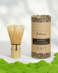 Bamboo Matcha Whisk and Porcelain Holder Set