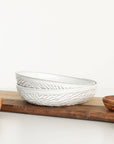 Carved Stoneware Pasta Bowl