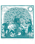 Tend the Earth riso, orchard, grow, apple tree, gardening