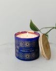 Indigo + Yuzu - 3 Wick Clear Glass Tumbler Soy Candle