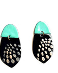 Aqua and Black Statement Earrings