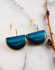 Ocean Whale Drop Hoop Earrings
