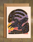 Raven Nocturne– Blank Greeting Card Nature Illustration