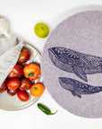 Bowl cover/ Set of 2 XL 12.5" , Lg 10" / Whale and stripe