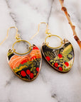 Retro Farmland Brass Ring Statement Earrings