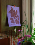 Screen Printed Purple Blackberries Sponge Cloth
