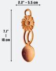 Hand Carved One Flower-Shape Handle Wooden Spoon