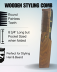 G.B.S Handmade Folding Wooden Hair & Beard Comb