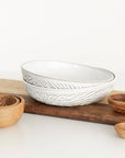 Carved Stoneware Pasta Bowl